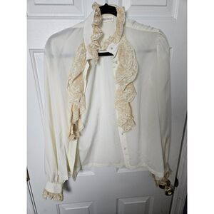 Ellen Tracy Size 10 Button Down Shirt Vintage